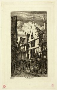 Rue des Toiles, Bourges tekijältä Charles Meryon