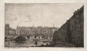 Exchange Bridge, Pariisi, noin 1784 tekijältä Charles Meryon