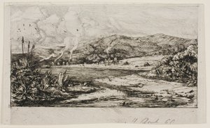 Pieni ranskalainen siirtomaa Akaroassa, 1845 tekijältä Charles Meryon