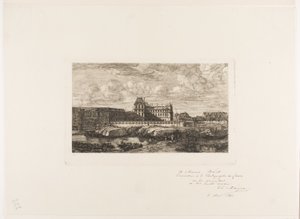 Vanha Louvre, Pariisi, 1651 tekijältä Charles Meryon