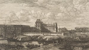 Vanha Louvre, Pariisi, Zeemanin jälkeen, 1865-66. tekijältä Charles Meryon