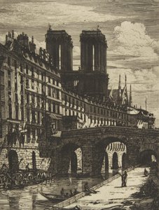 Petit Pont, Pariisi, 1850 ja myöhemmin. tekijältä Charles Meryon