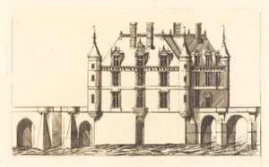 Chateau de Chenonceau, 1. levy (The Chateau of Chenonceau, 1. levy) tekijältä Charles Meryon after Jacques Androuet Ducerceau I