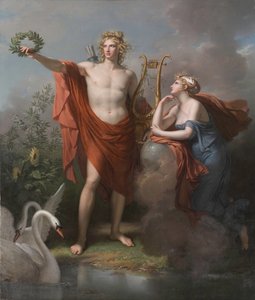 Apollo, valon, kaunopuheisuuden, runouden ja taiteen jumala Uranian kanssa, tähtitieteen museo