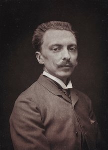 Taiteellinen ja elämäkerrallinen albumi, 5. vuosi, Salon 1885; muotokuva ranskalaisesta taidemaalari Alfred Paul Marie de Richemontista (1857-1911)