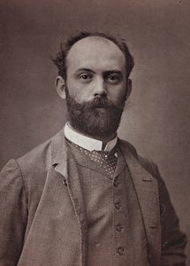 Taiteellinen ja biografinen albumi, 6. vuosi, Salon 1885; muotokuva ranskalaisesta taidemaalari Ernest Bordesista (1852-1914)