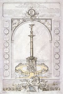 Suunnitelma amiraali lordi Nelsonin monumentille pylvään muodossa, 1806 tekijältä Charles Middleton