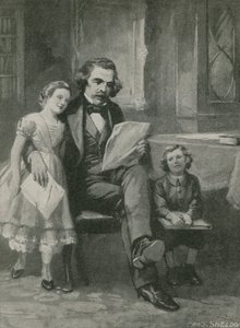 Nathaniel Hawthorne lukemassa lapsilleen tekijältä Charles Mills Sheldon