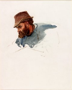 Kalastajan pää (vartalon väri ja akvarelli paperille) tekijältä Charles Napier Hemy