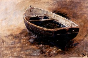 Tutkimusvene, 1901 (öljy paperille) tekijältä Charles Napier Hemy