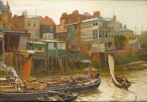 The Thames at Cold Harbour, Blackwall, 1896 (wc paperilla)