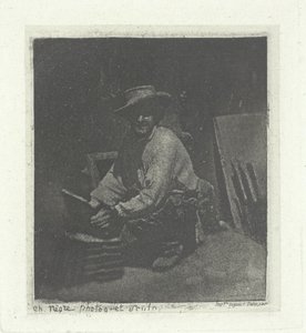 Kneeling Mason, helmi-maaliskuu 1854, painettu 1982. tekijältä Charles Nègre