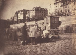 aMarket Scene Hotel de Villen satamassa, Pariisin tori Satamassa..., ennen helmikuuta 1852.