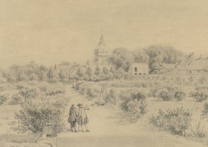 Näkymä Marignyn kylästä Näkymä Clocherille ja osalle Marignyn kylää Salon du Châteausta (otsikko esineessä) tekijältä Charles Nicolas Cochin (II)
