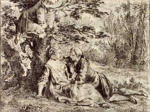 Kyläläinen etsii vasikkaansa tekijältä Charles Nicolas Cochin