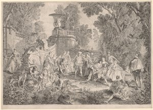 The Game of Blind Mans Bluff, 1739. tekijältä Charles Nicolas Cochin