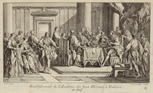 Academie des Jeux Floraux, länsimaailman vanhin kirjallisuusseura, perustettiin Toulouseen, Ranskaan tekijältä Charles Nicolas II Cochin