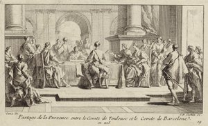 Provencen jako Toulousen ja Barcelonan kreivien välillä, 1125 tekijältä Charles Nicolas II Cochin
