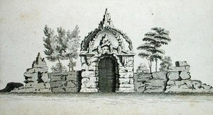 A Grotto, teoksesta "Ornamental Architecture in the Gothic, Chinese and Modern Taste", julkaistu 1758 (kaiverrus) tekijältä Charles Over