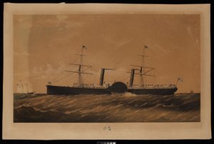 Atlantic Royal Mail Steam Navgn. Co. Steamer Adriatic... (litografia, pellavakantinen) tekijältä Charles Parsons