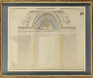 Tutkimus valtaistuimen koristelua varten Palais des Tuileries