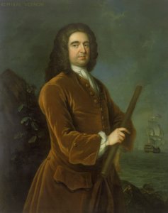 Amiraali Edward Vernon (1684-1757), 1730-luvun puoliväli (öljy kankaalle).