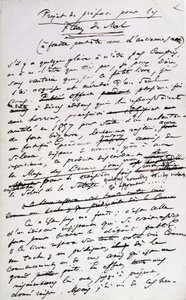 Projektit esipuheisiin "les Fleurs du Mal" -lehden 2. painokselle (kynä ja muste paperille) tekijältä Charles Pierre Baudelaire