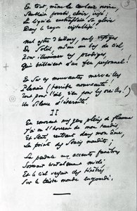"Reve Parisien" nimikirjoitusruno (kynä ja muste paperille) (m/w kuva) tekijältä Charles Pierre Baudelaire