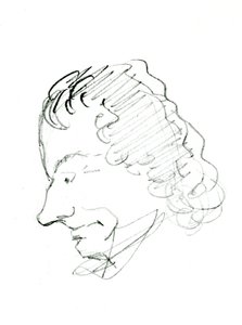 Omakuva, c. 1843 (kynä paperille) (m/v valokuva) tekijältä Charles Pierre Baudelaire