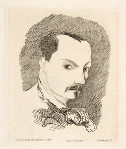 Charles Baudelairen omakuva, pubi. 1869 (etsaus) tekijältä Charles Pierre Baudelaire
