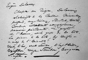 Runoilija Charles Baudelairen (1821-1867) teksti taidemaalari Eugene Delacroixista, julkaistu vuonna 1846