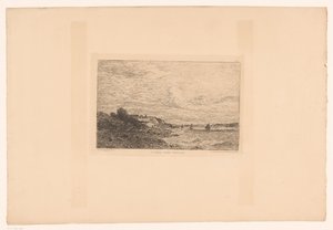 Näkymä Seine-joelle Honfleurissa La Seine ennen Honfleuria (otsikko esineessä) tekijältä Charles Pierre Daubigny