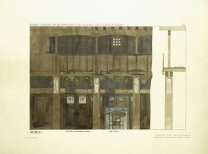 Sisääntulo, n. 1901 (värilitografia) tekijältä Charles Rennie (after) Mackintosh