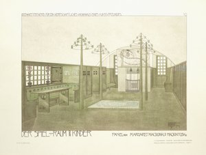 Taimitarha, n. 1901 (värilitografia) tekijältä Charles Rennie (after) Mackintosh