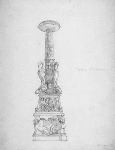 Kynttilänjalka (?), Napolin museo, 1891 tekijältä Charles Rennie Mackintosh