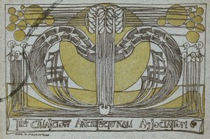 Conversazione-ohjelma, Glasgow Architectural Association tekijältä Charles Rennie Mackintosh