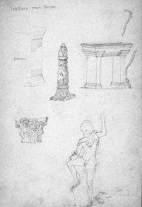 Luonnoksia Pompeijista, 1891 tekijältä Charles Rennie Mackintosh