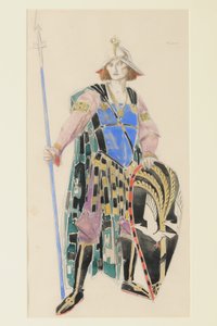 Pukusuunnittelu Tristanille, 1920 (wc paperilla) tekijältä Charles Ricketts