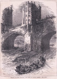 Kuningatar Eleanorin lento: kohtaus London Bridgellä AD 1263 tekijältä Charles Ricketts