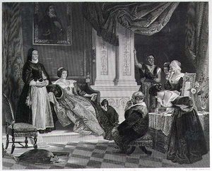Sancho ja herttuatar, R. Stainesin kaiverrus (kaiverrus) (katso myös 15321) tekijältä Charles Robert (after) Leslie