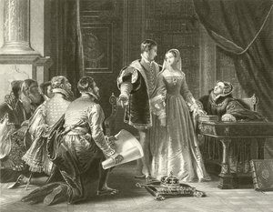 Lady Jane Greyn haluttomuus hyväksyä kruunu - tekijältä Charles Robert Leslie