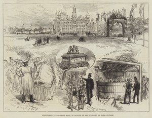 Juhlat Thoresby Hallissa Lord Newarkin enemmistön kunniaksi tekijältä Sir John Charles Robinson