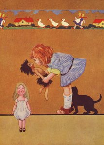 Kissing goes by favor (värilitografia) tekijältä Charles Robinson