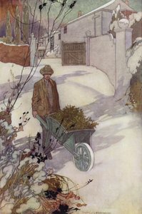 Sentimental puutarhamme: Talvi (väri litho) tekijältä Charles Robinson