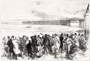 Tay Bridge sellaisena kuin se ilmestyi maanantaina 29. joulukuuta kello 10 (kaiverrus) tekijältä Charles Robinson