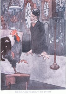 Kukko vie helmen jalokivikauppiaalle, 1930-luku tekijältä Charles Robinson