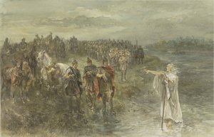Roomalainen kenraali Drusus ja germaaninen ennustaja tekijältä Charles Rochussen