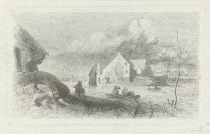 Tulva Lithissä Tulvakatastrofi 1855 (sarjan nimi) tekijältä Charles Rochussen