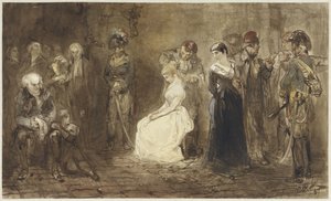 Ranskan prinsessa Elisabeth vankilassa 10. toukokuuta 1794 tekijältä Charles Rochussen