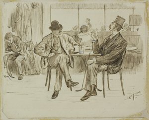 Kahvilakohtaus tekijältä Charles Samuel Keene